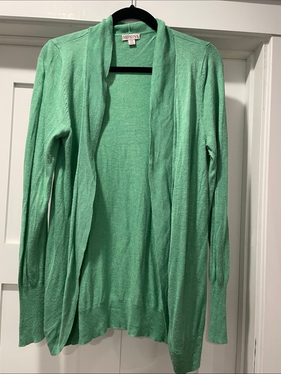 Merona Sweaters - Merona Light Mint Green Open-Front Women's Cardigan - size large